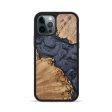 iPhone 12 Pro Wood+Resin Phone Case - Roman (Pure Black, 681707) For Sale