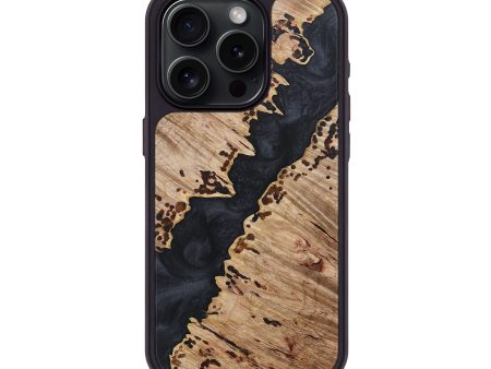 iPhone 15 Pro Wood+Resin Phone Case - Kellen (Pure Black, 681708) Sale