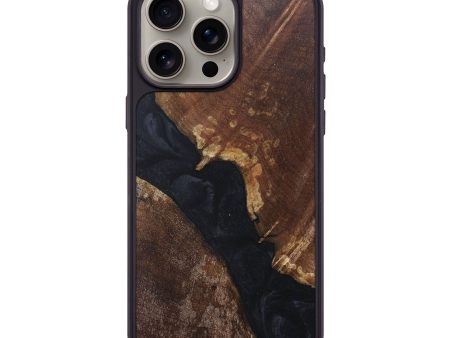 iPhone 15 Pro Max Wood+Resin Phone Case - Rex (Pure Black, 681702) Online Sale