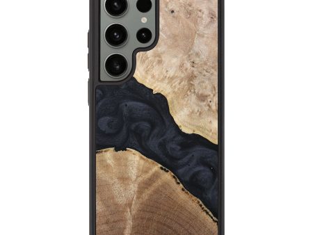 Galaxy S23 Ultra Wood+Resin Phone Case - Freddie (Pure Black, 681709) Cheap