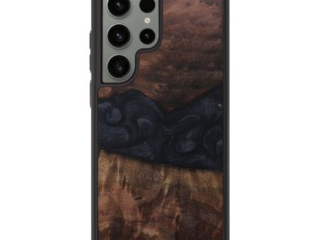 Galaxy S23 Ultra Wood+Resin Phone Case - Lorrie (Pure Black, 681710) Online now