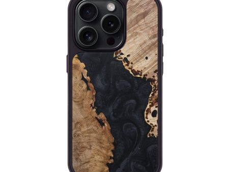 iPhone 15 Pro Wood+Resin Phone Case - David (Pure Black, 681711) Supply