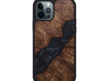 iPhone 12 Pro Wood+Resin Phone Case - Chuck (Pure Black, 681716) Fashion