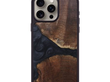 iPhone 15 Pro Max Wood+Resin Phone Case - Lesley (Pure Black, 681714) Online Hot Sale