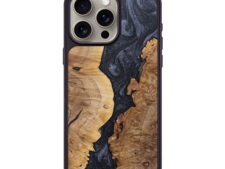 iPhone 15 Pro Max Wood+Resin Phone Case - Maxwell (Pure Black, 681713) For Discount