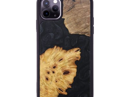 iPhone 11 Pro Max Wood+Resin Phone Case - Cindy (Pure Black, 681705) Fashion