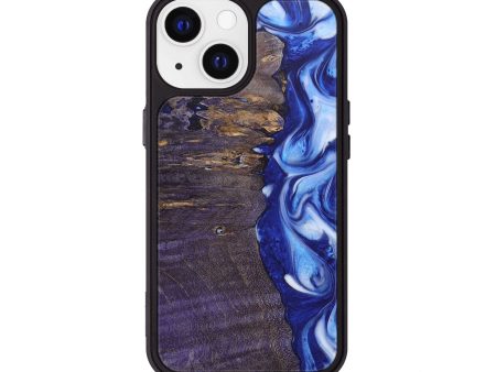 iPhone 13 Wood+Resin Phone Case - Finn (Blue, 680203) Cheap