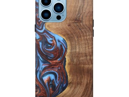 iPhone 14 Pro Max  Live Edge Phone Case - Marsha (Teal & Gold, 682512) on Sale