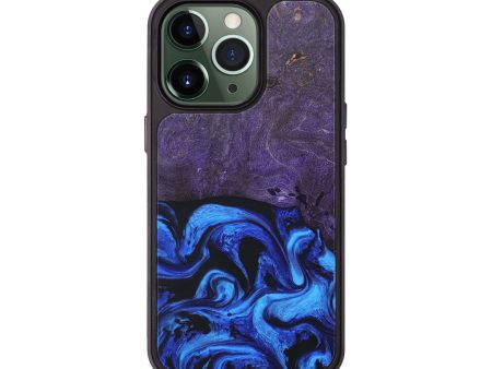 iPhone 13 Pro Wood+Resin Phone Case - Ashanti (Blue, 679465) For Discount