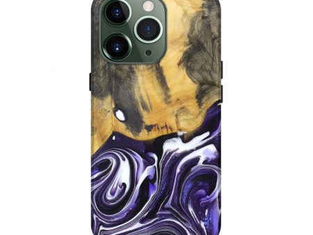 iPhone 13 Pro Wood+Resin Live Edge Phone Case - Madyson (Purple, 679118) For Cheap