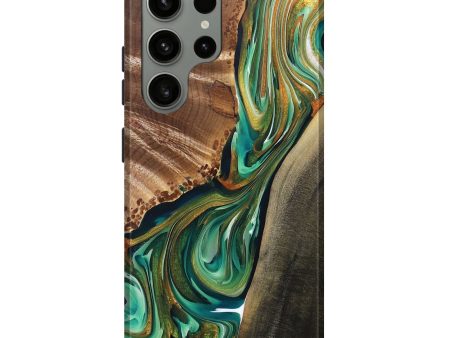 Galaxy S23 Ultra Wood+Resin Live Edge Phone Case - Arlo (Green, 680005) Supply