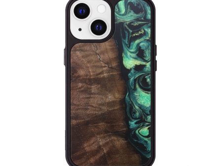 iPhone 13 Wood+Resin Phone Case - Jocelyn (Green, 681559) Online now