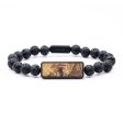 Lava Bead Wood+Resin Bracelet - Etta (Wood Burl, 682394) Fashion