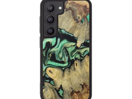 Galaxy S23 Wood+Resin Phone Case - Brooke (Green, 677641) on Sale