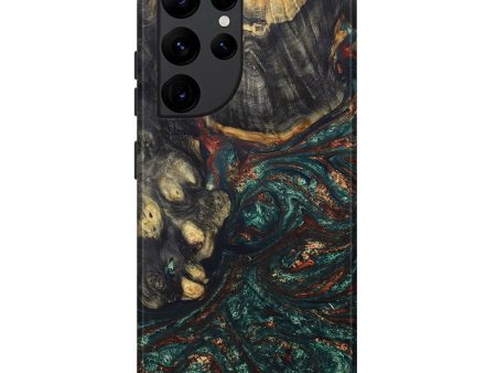 Galaxy S22 Ultra Wood+Resin Live Edge Phone Case - Shelley (Green, 679396) Sale