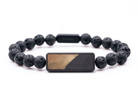 Lava Bead Wood+Resin Bracelet - Annie (Pure Black, 679703) Cheap