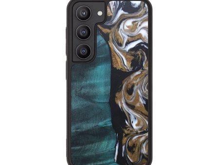 Galaxy S23 Wood+Resin Phone Case - Destinee (Black & White, 681219) For Sale