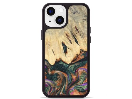 iPhone 13 mini Wood+Resin Phone Case - Lexi (Green, 681116) Cheap