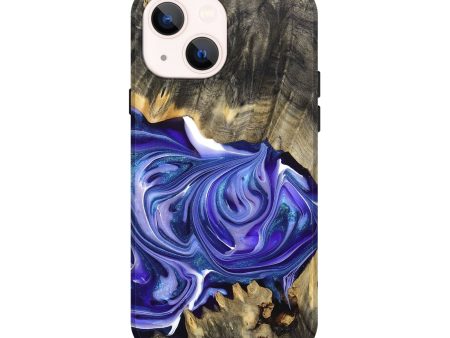 iPhone 14 Wood+Resin Live Edge Phone Case - Dan (Purple, 678223) For Cheap