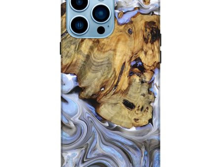 iPhone 14 Pro Max Wood+Resin Live Edge Phone Case - Eddie (Blue, 678308) For Discount