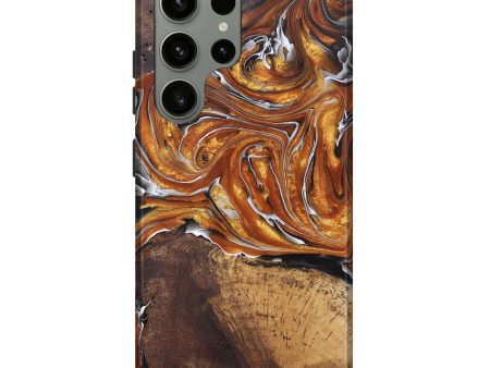 Galaxy S23 Ultra Wood+Resin Live Edge Phone Case - Chloe (Black & White, 682459) Fashion