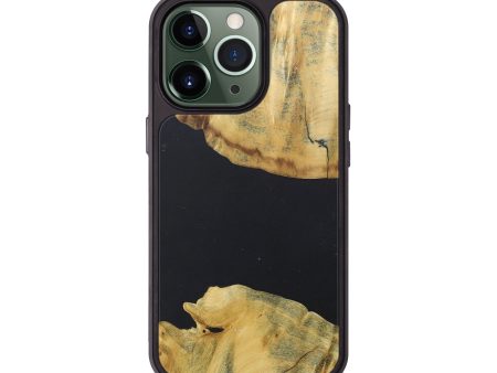 iPhone 13 Pro Wood+Resin Phone Case - Camryn (Pure Black, 679294) on Sale