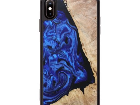 iPhone Xs Max Wood+Resin Phone Case - Roland (Blue, 682747) Cheap