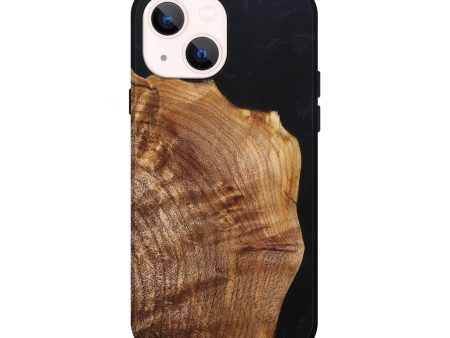 iPhone 14 Wood+Resin Live Edge Phone Case - Brooke (Pure Black, 682023) on Sale