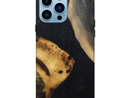 iPhone 14 Pro Max Wood+Resin Live Edge Phone Case - Gerald (Pure Black, 680844) Online now