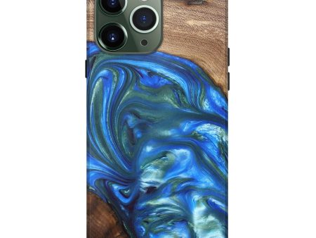 iPhone 13 Pro Max Wood+Resin Live Edge Phone Case - Geoffrey (Blue, 682493) Discount