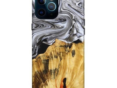 iPhone 12 Pro Max Wood+Resin Live Edge Phone Case - Christie (Black & White, 680146) Online