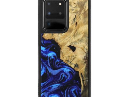 Galaxy S20 Ultra Wood+Resin Phone Case - Alfred (Blue, 682751) Fashion