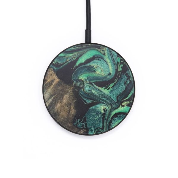 Circle Wood+Resin Wireless Charger - Aspen (Green, 682433) Online now