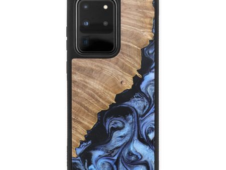 Galaxy S20 Ultra Wood+Resin Phone Case - Danica (Blue, 681068) Sale