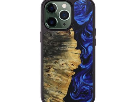 iPhone 13 Pro Wood+Resin Phone Case - Palmer (Blue, 682736) Fashion