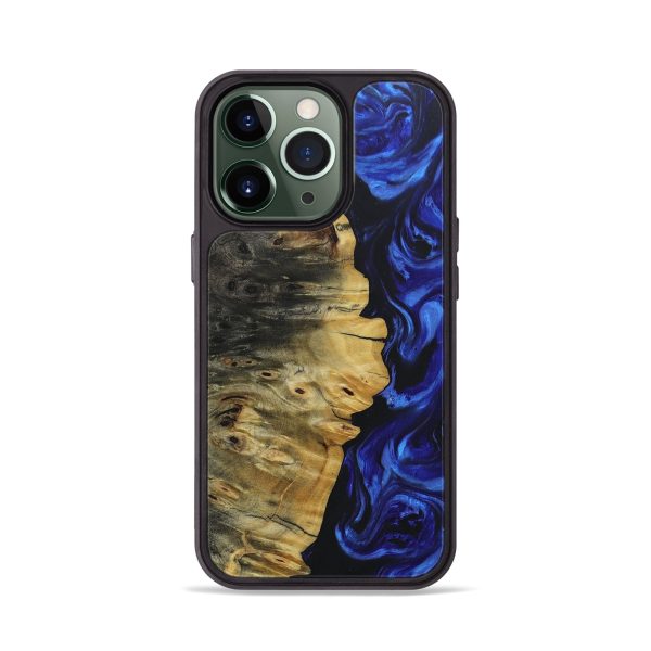 iPhone 13 Pro Wood+Resin Phone Case - Palmer (Blue, 682736) Fashion