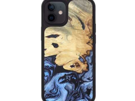 iPhone 12 Wood+Resin Phone Case - Abigail (Blue, 681064) Online now