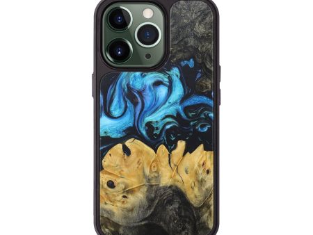 iPhone 13 Pro Wood+Resin Phone Case - Kelly (Blue, 679348) For Discount