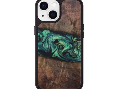 iPhone 13 Wood+Resin Phone Case - Terrell (Green, 681540) For Sale