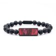 Lava Bead ResinArt Bracelet - Gideon (Red, 679684) For Sale