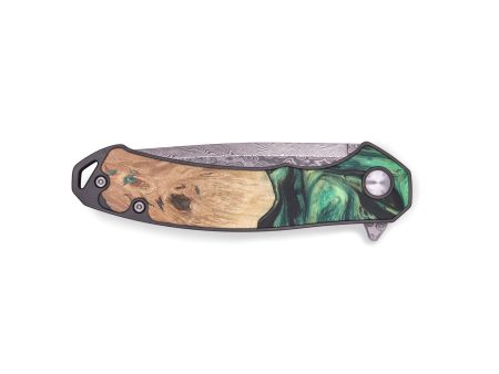 EDC Wood+Resin Pocket Knife - Simon (Green, 678024) Fashion