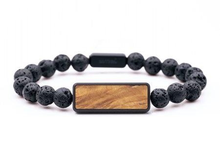 Lava Bead Wood+Resin Bracelet - Alison (Wood Burl, 682366) Cheap