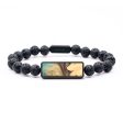 Lava Bead ResinArt Bracelet - Dylan (Teal & Gold, 681979) Hot on Sale