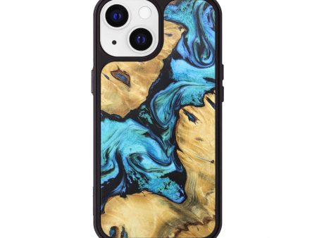 iPhone 13 Wood+Resin Phone Case - Finnegan (Blue, 677923) on Sale