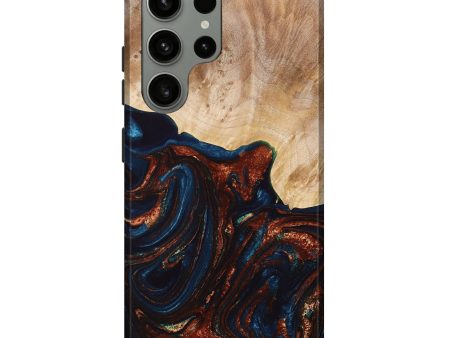 Galaxy S23 Ultra Wood+Resin Live Edge Phone Case - Dorothy (Teal & Gold, 677491) Online