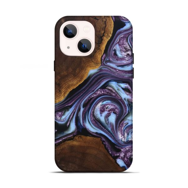 iPhone 13 Wood+Resin Live Edge Phone Case - Billie (Purple, 681244) Online Sale