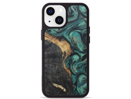 iPhone 13 mini Wood+Resin Phone Case - Isabelle (Green, 680658) For Cheap