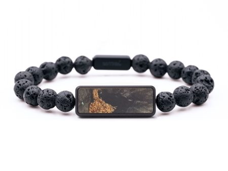 Lava Bead Wood+Resin Bracelet - Ari (Black & White, 682199) For Cheap