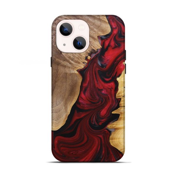 iPhone 13 Wood+Resin Live Edge Phone Case - Ellen (Red, 680574) Hot on Sale