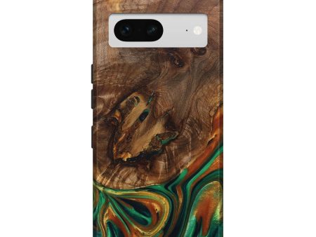 Pixel 7 Wood+Resin Live Edge Phone Case - Imani (Green, 681829) Online Sale